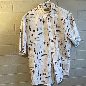 Natural Issue men’s short sleeve sportsman button down shirt size Large